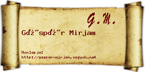 Gáspár Mirjam névjegykártya