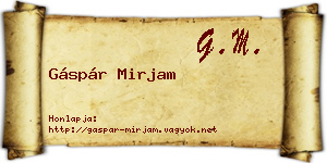 Gáspár Mirjam névjegykártya